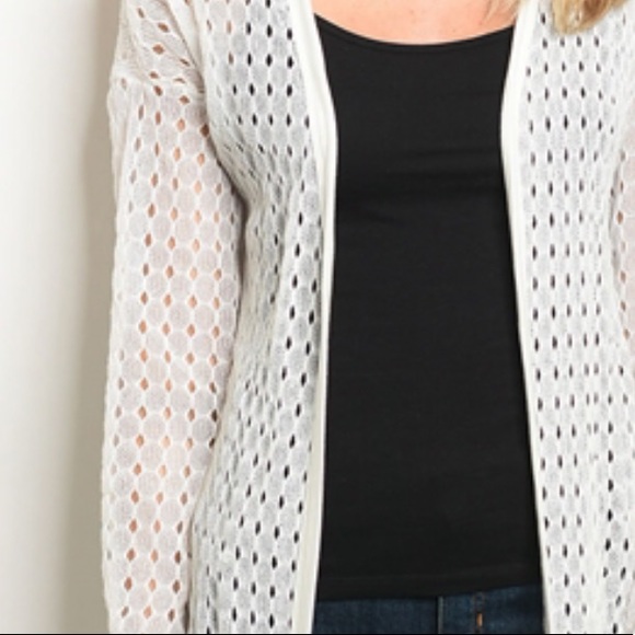 Long White Open Cardigan - Picture 7 of 7